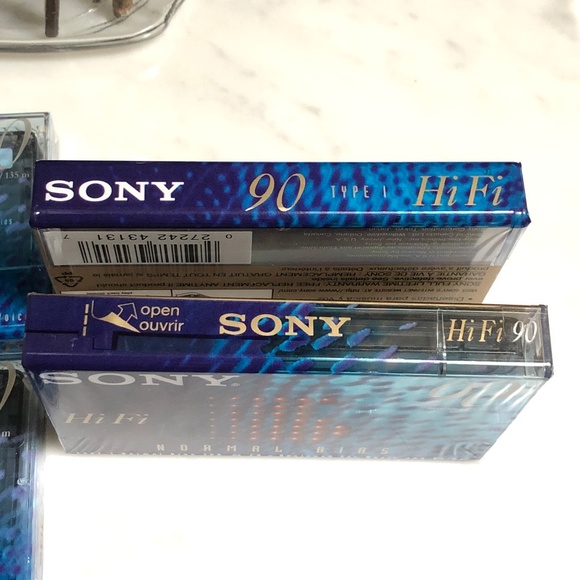 Lot of 7 Sony Hi-Fi Type I Normal Bias 90 Minutes Blank Cassette Tapes SEALED - Picture 4 of 5